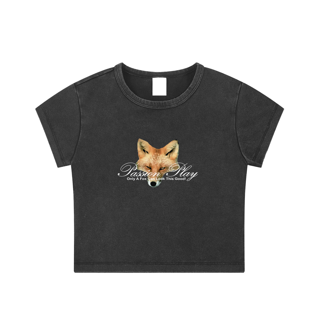 Passion Play Fox Script Logo Crop Top