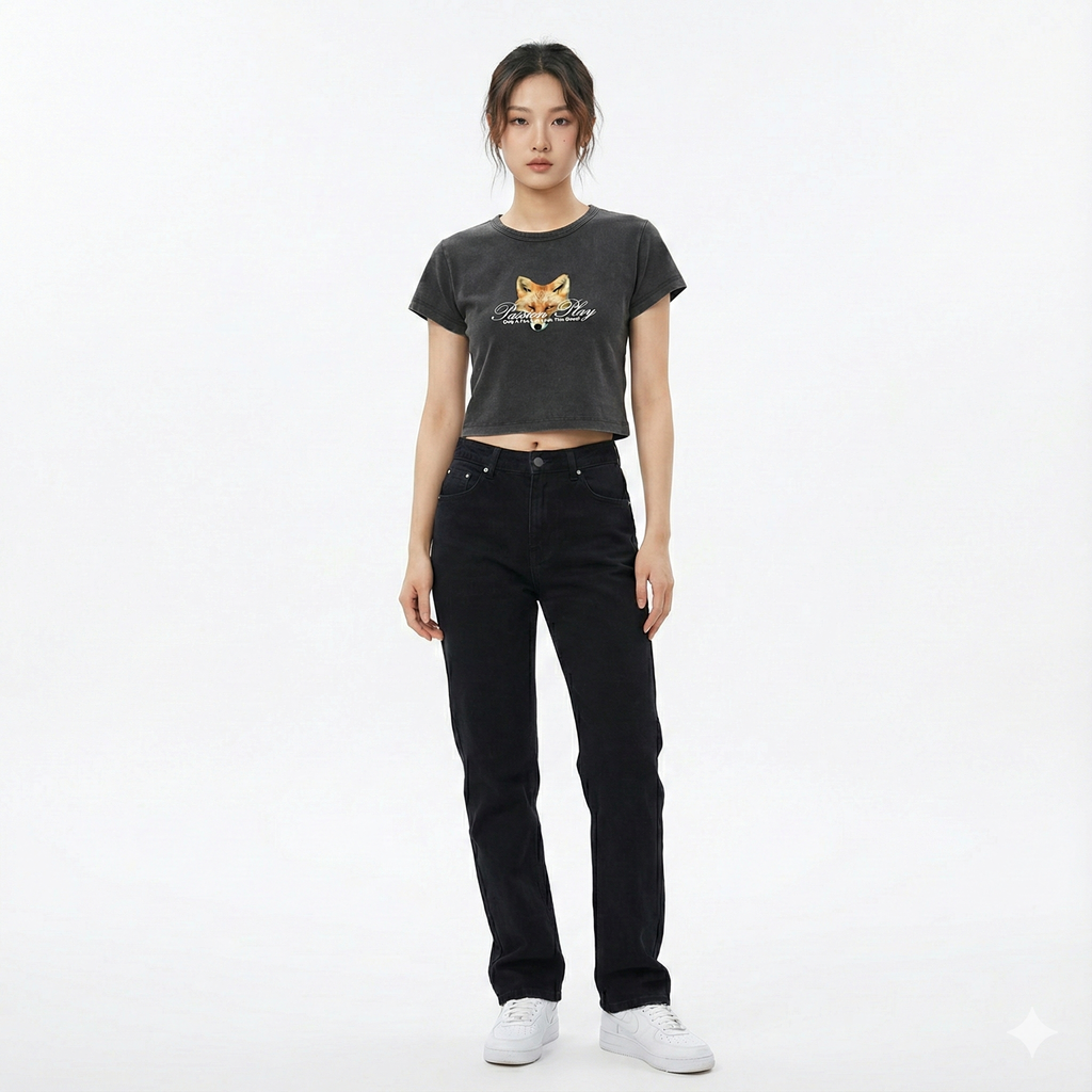 Passion Play Fox Script Logo Crop Top