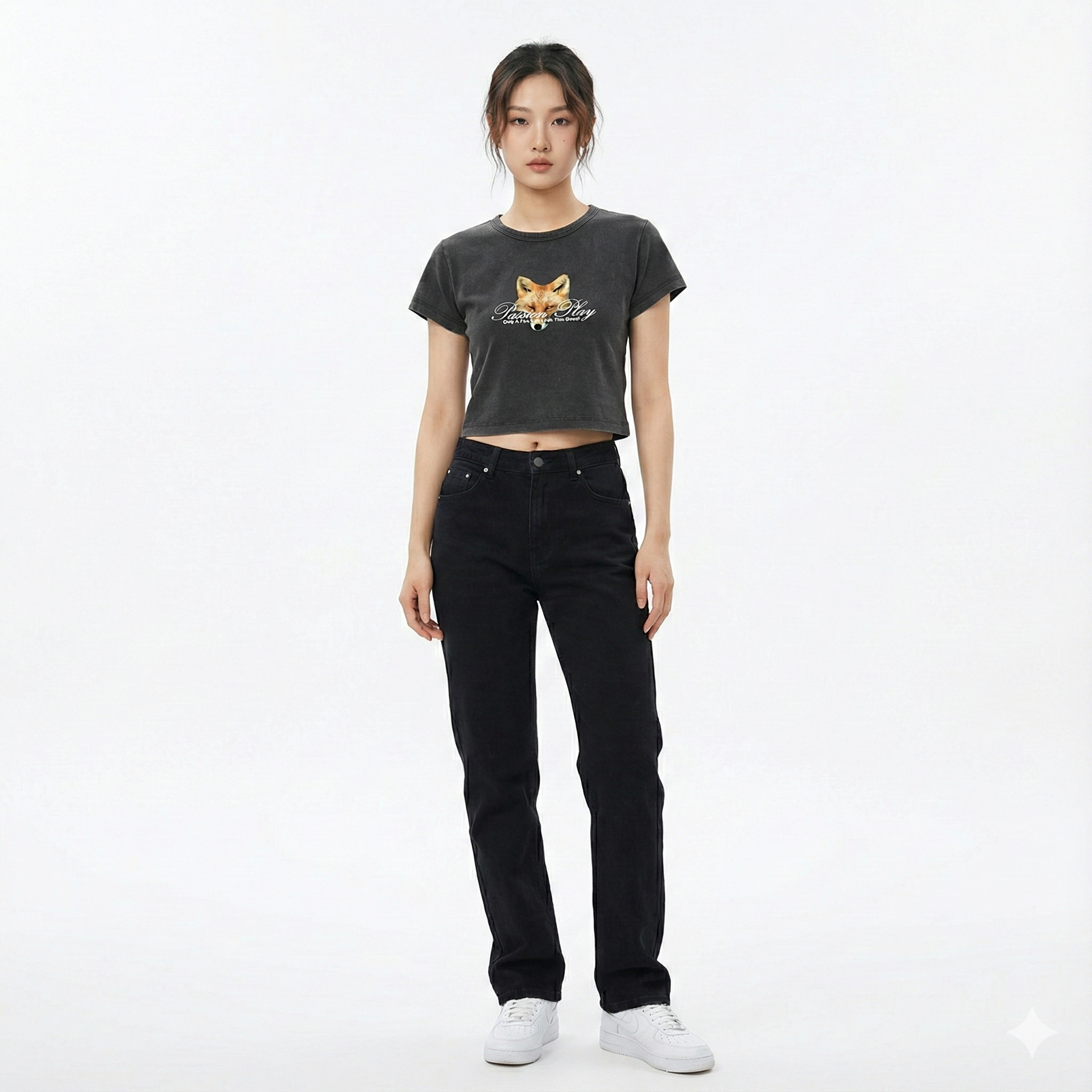 Passion Play Fox Script Logo Crop Top